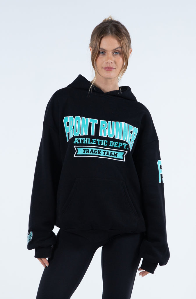 Athletic Department Hoodie - Black & Teal