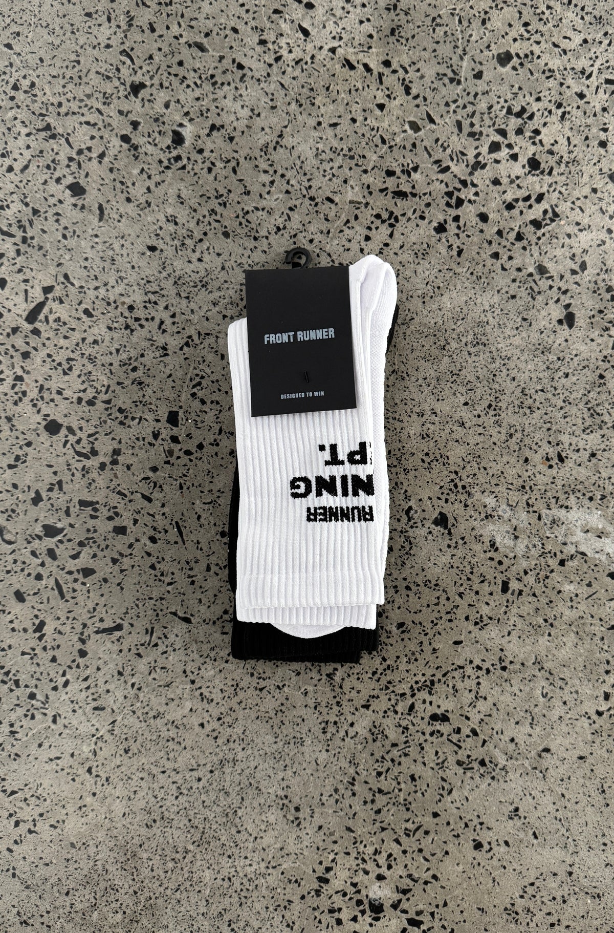 Running Dept Socks 2pk - White/Black - Hover