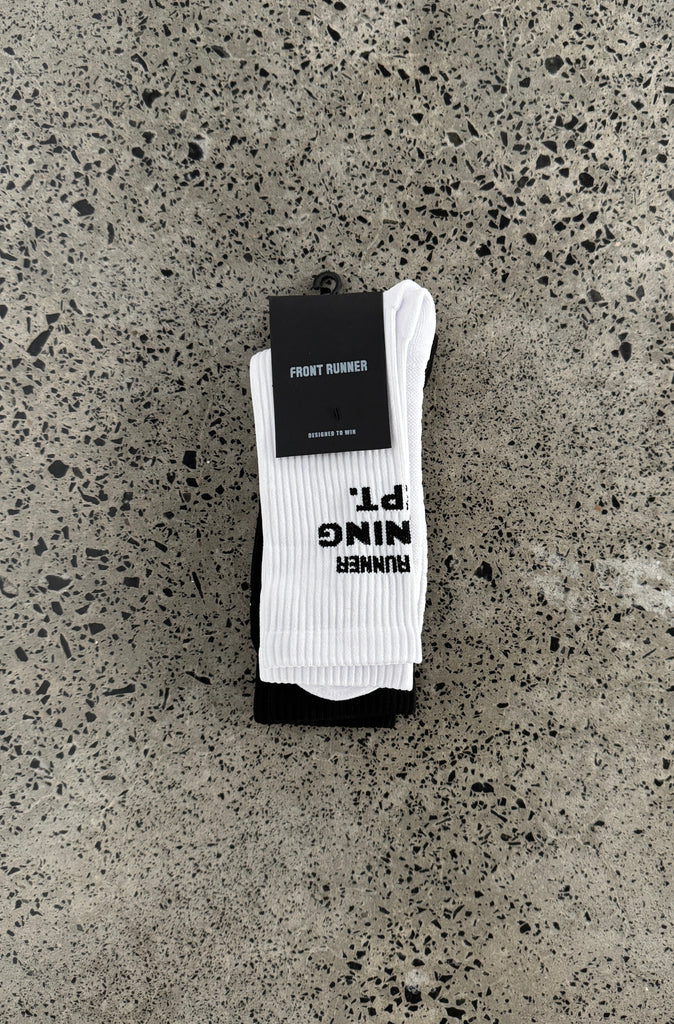 Running Dept Socks 2pk - White/Black