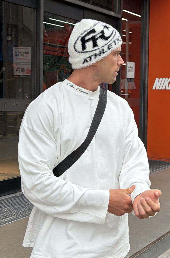 Resilience Fuzzy Skull Beanie White