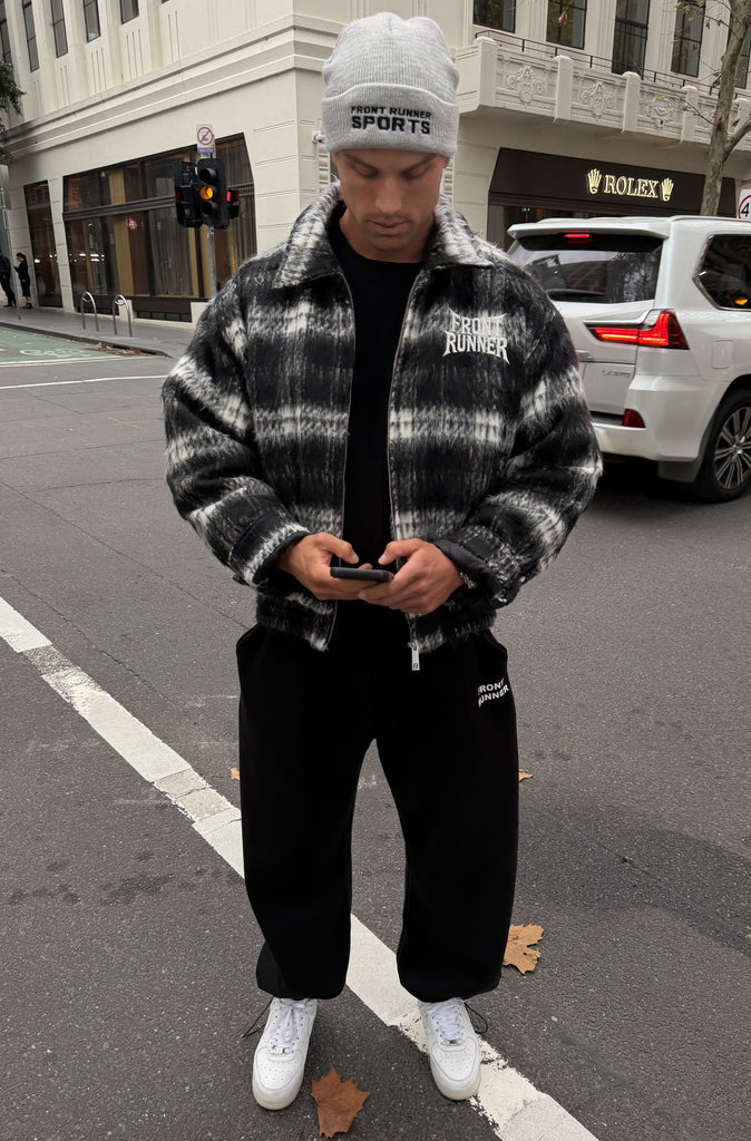 Apex Check Bomber Black White