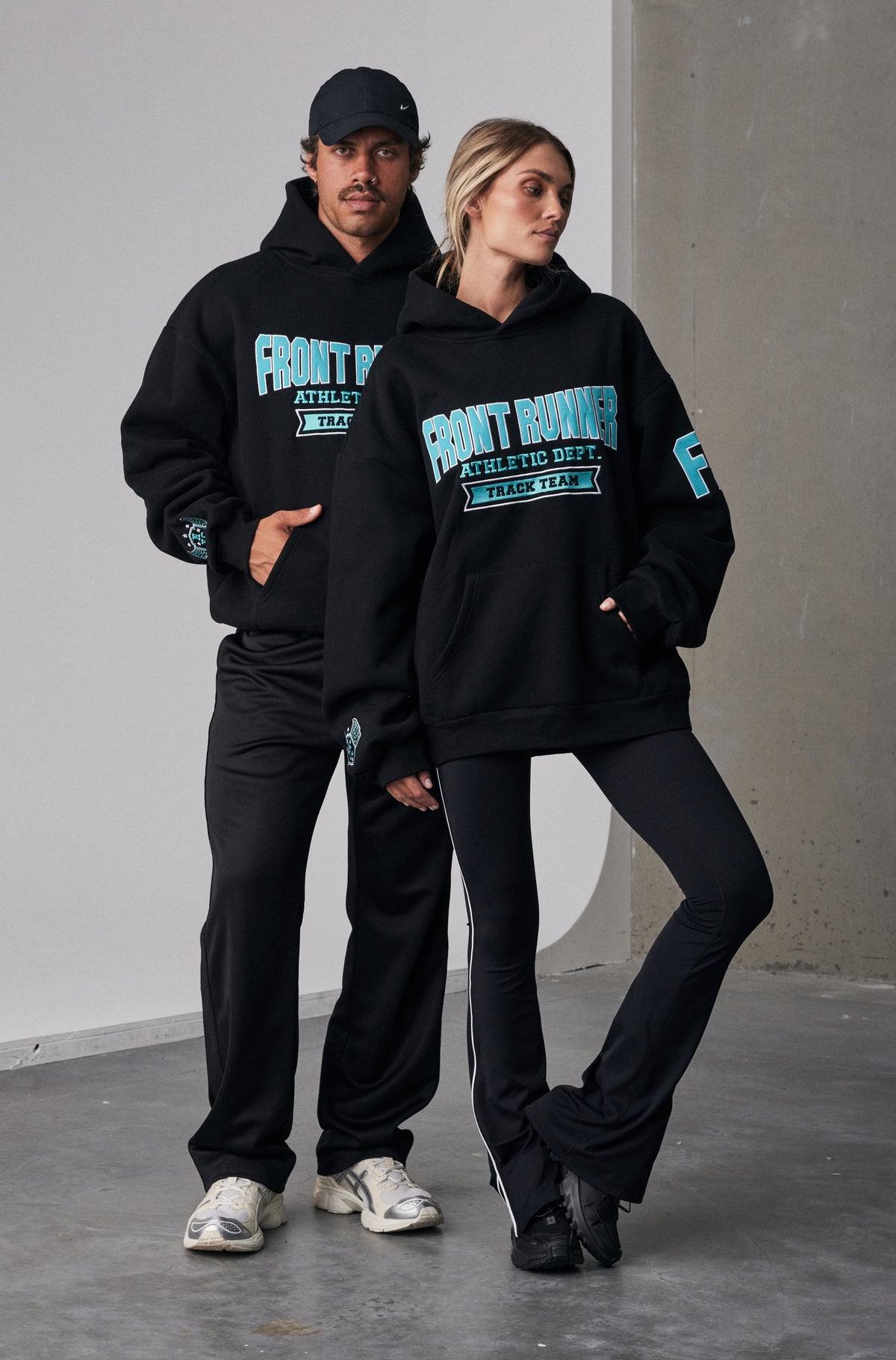 Athletic Department Hoodie Black Teal – Front Runner