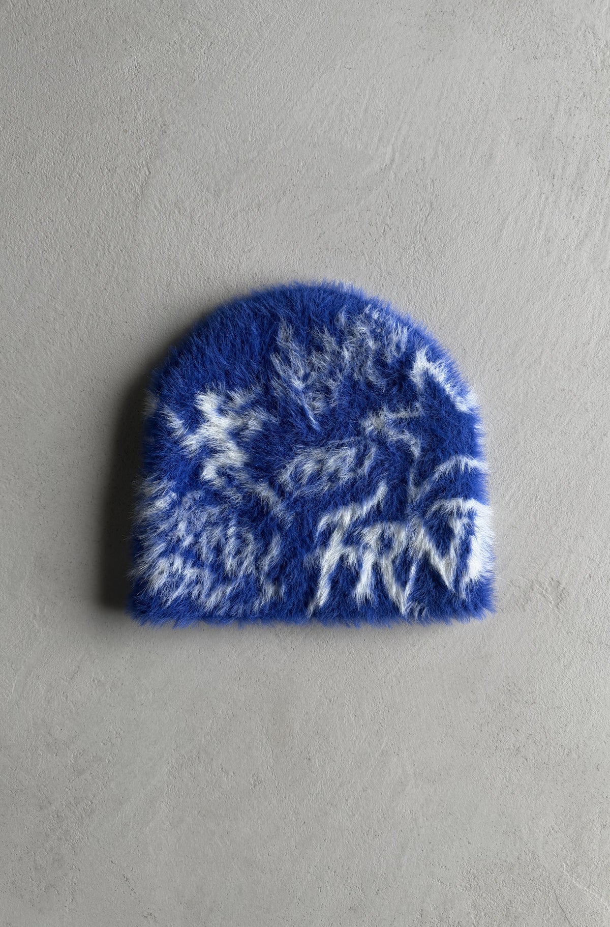 Runner Remix Fuzzy Skull Beanie - Cobalt