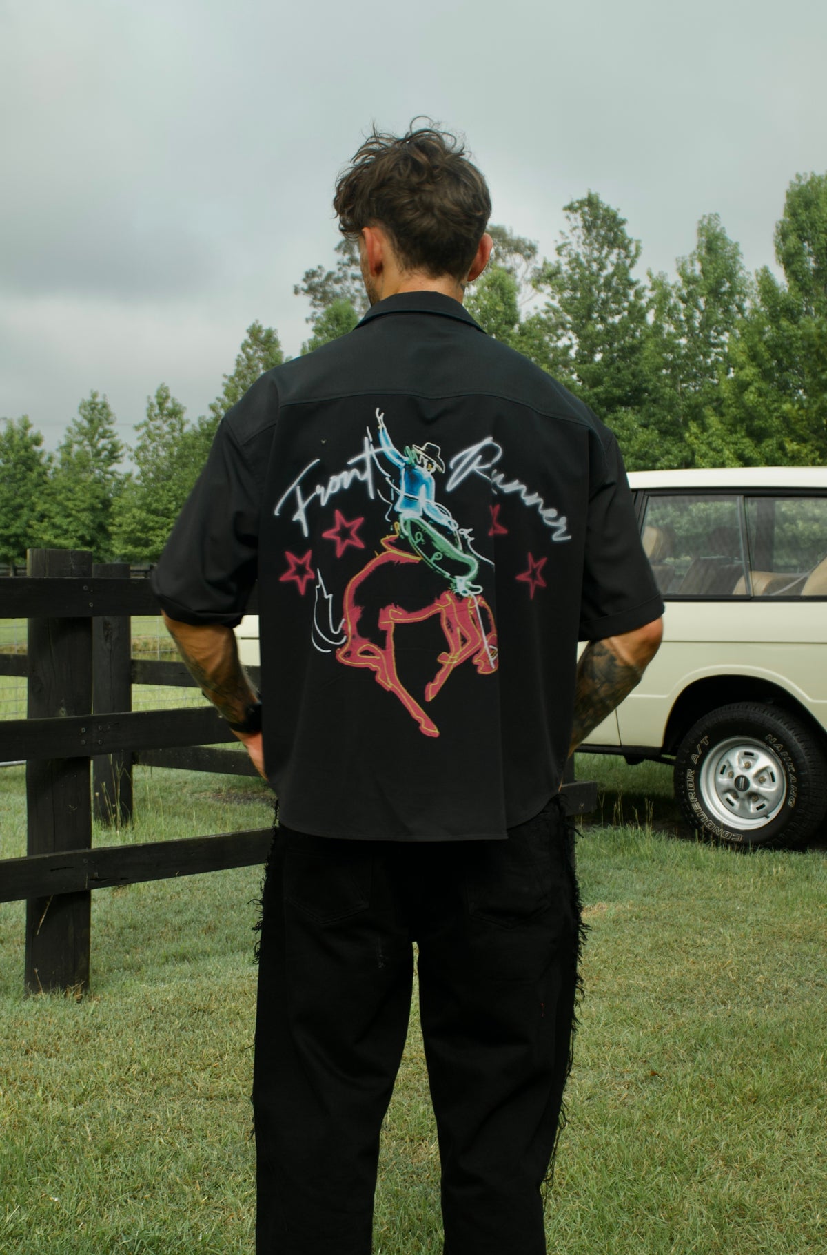 Neon Cowboy Shirt - Black - Men