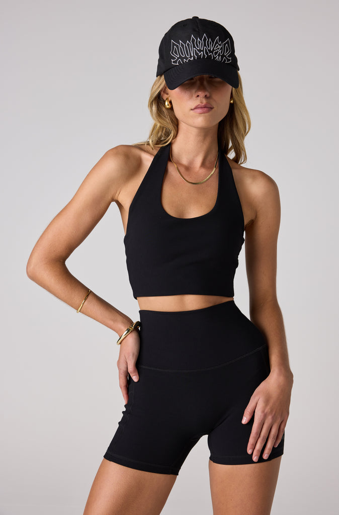 FRNTRNR Halter Crop - Black