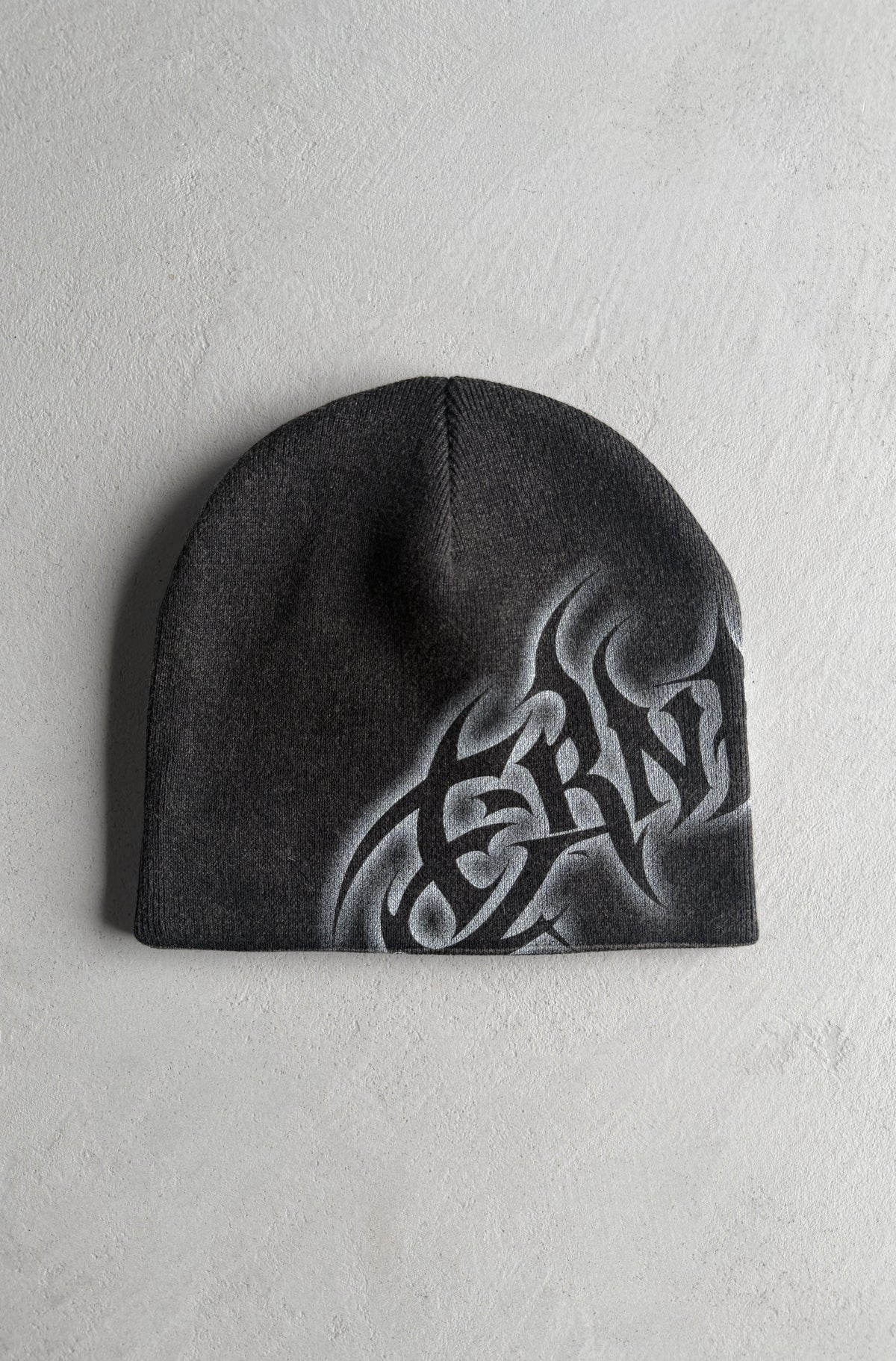 Ashline Skull Beanie Washed Black