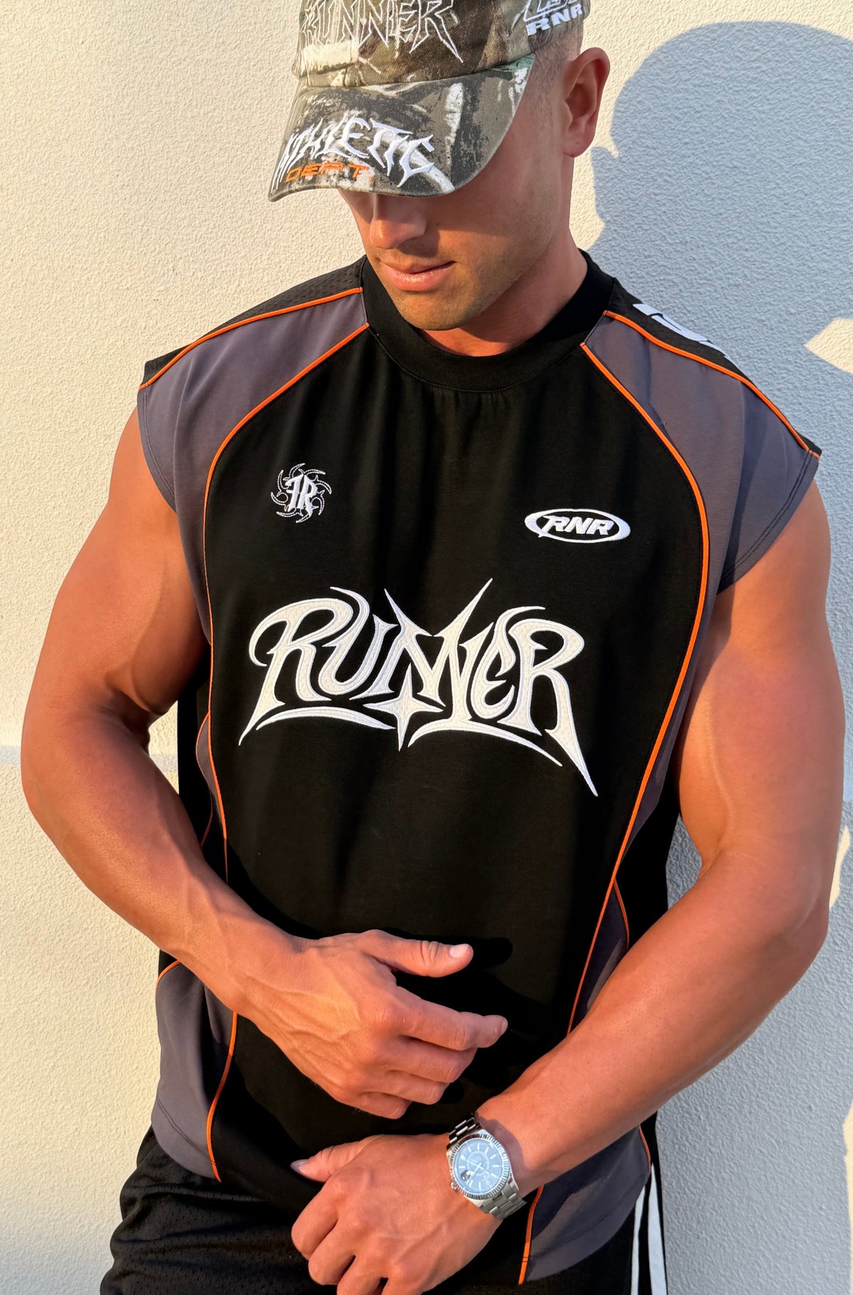 Kinetic Sleeveless Jersey Black Mandarin [men]