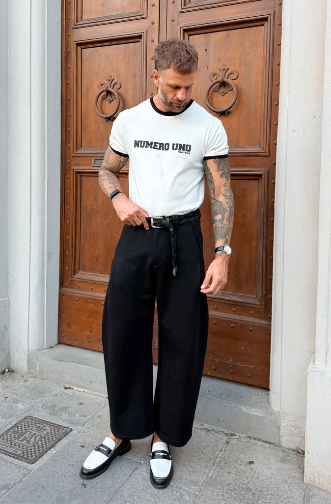 Numero Uno Fitted Ringer Tee White