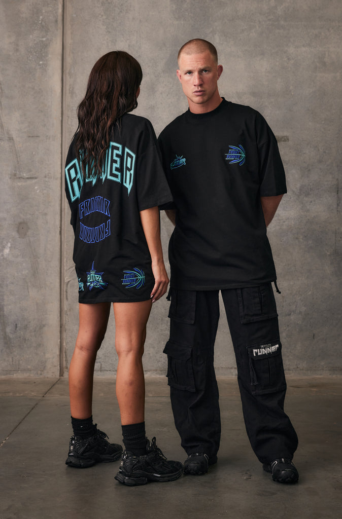 FRNTRNR Academy Tee - Black Aqua