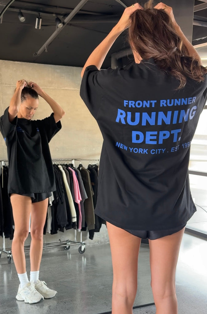 Running Dept Tee Black Cobalt [women]