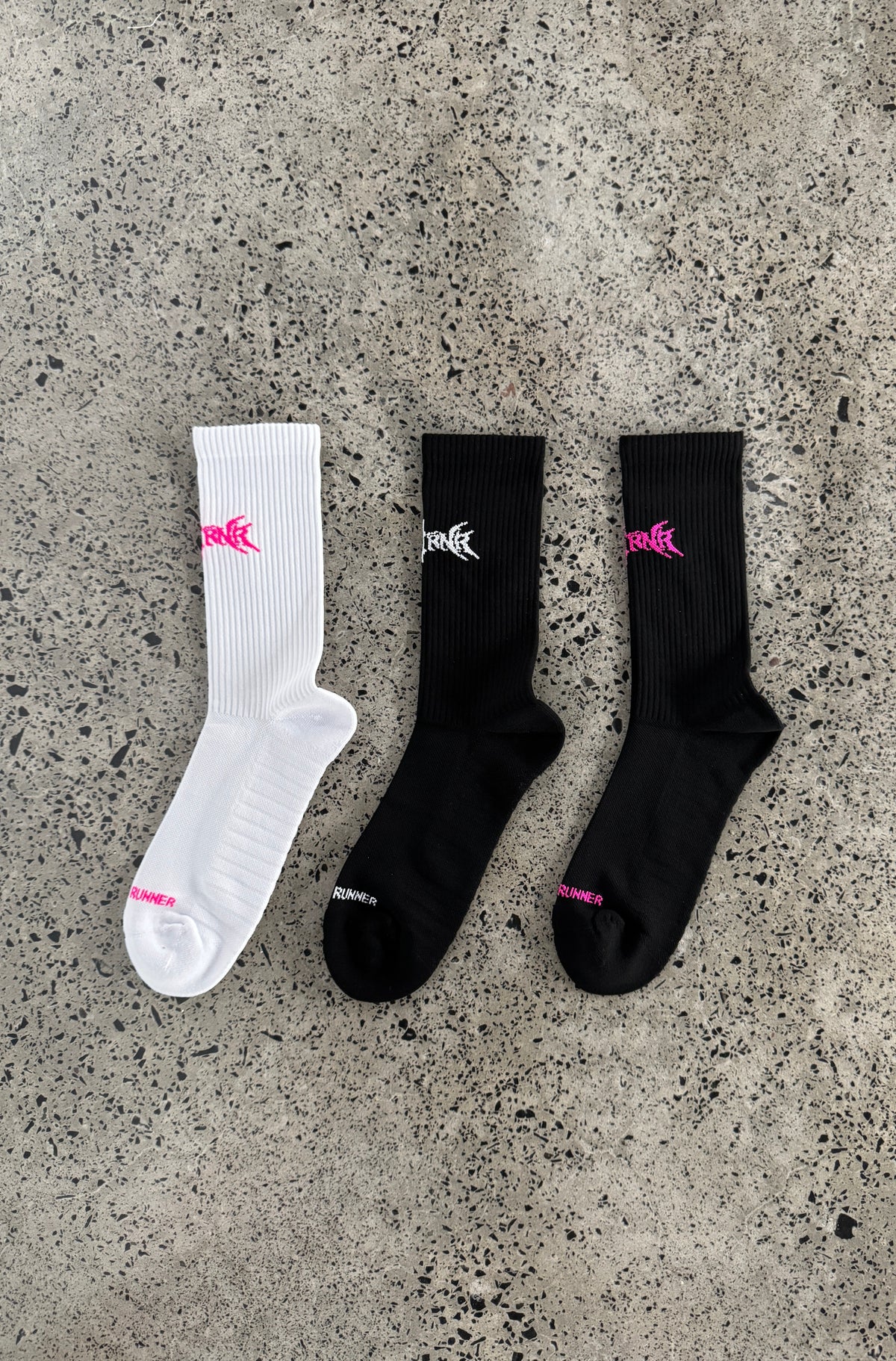 Dagger Socks 3pk - White/Black Flamingo/Black - Hover
