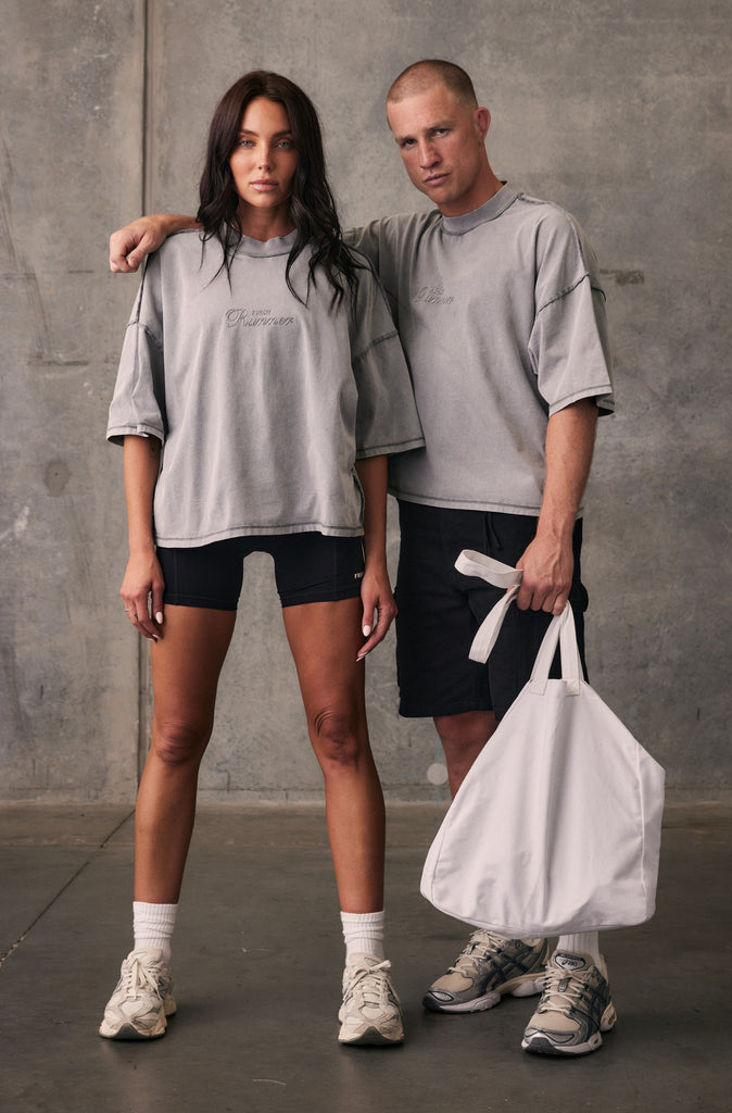 Boxy Reverse Tee - Concrete