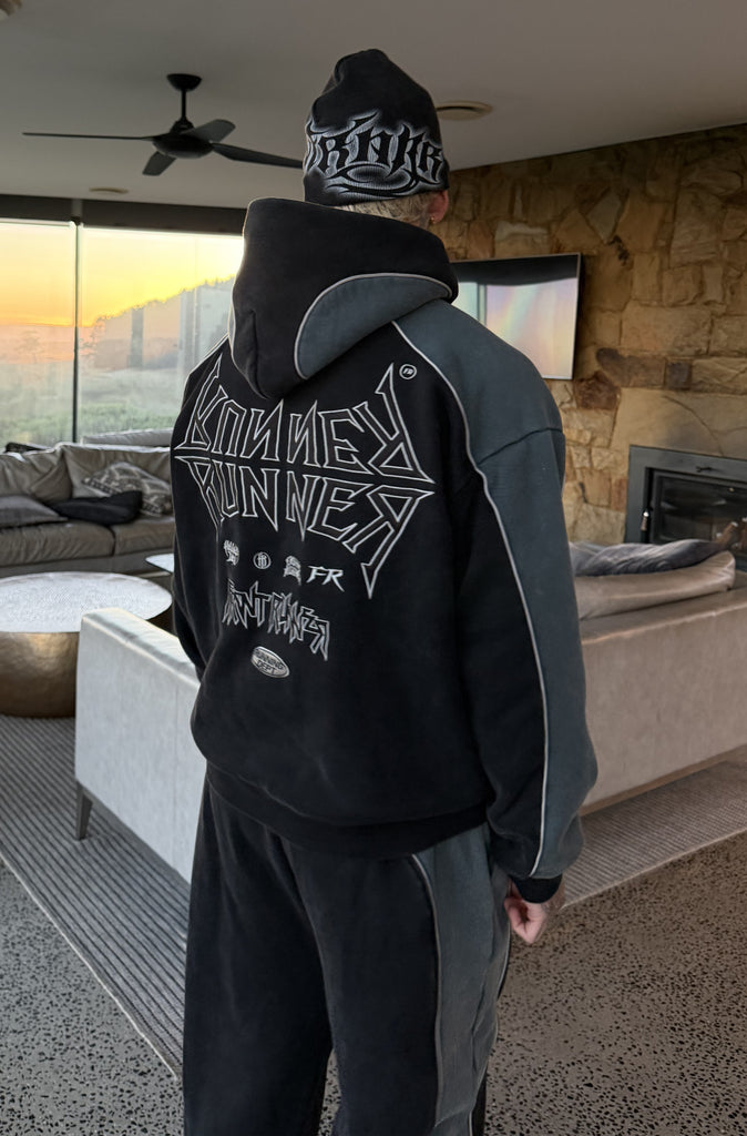 Tagged 2 Tone Hoodie Washed Black