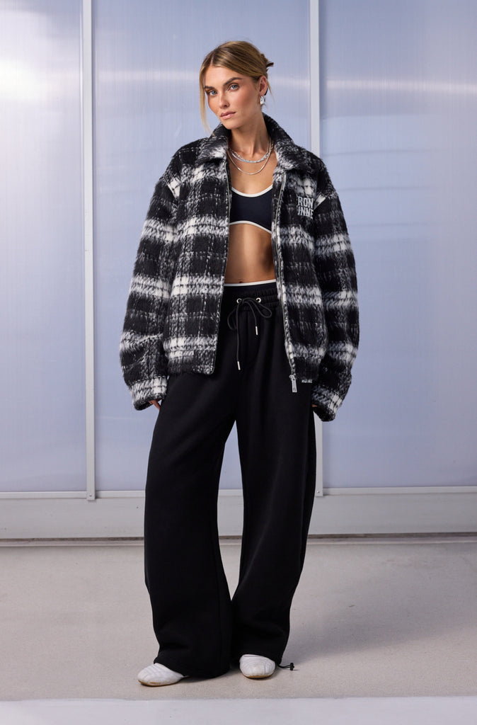 Apex Check Bomber Black White