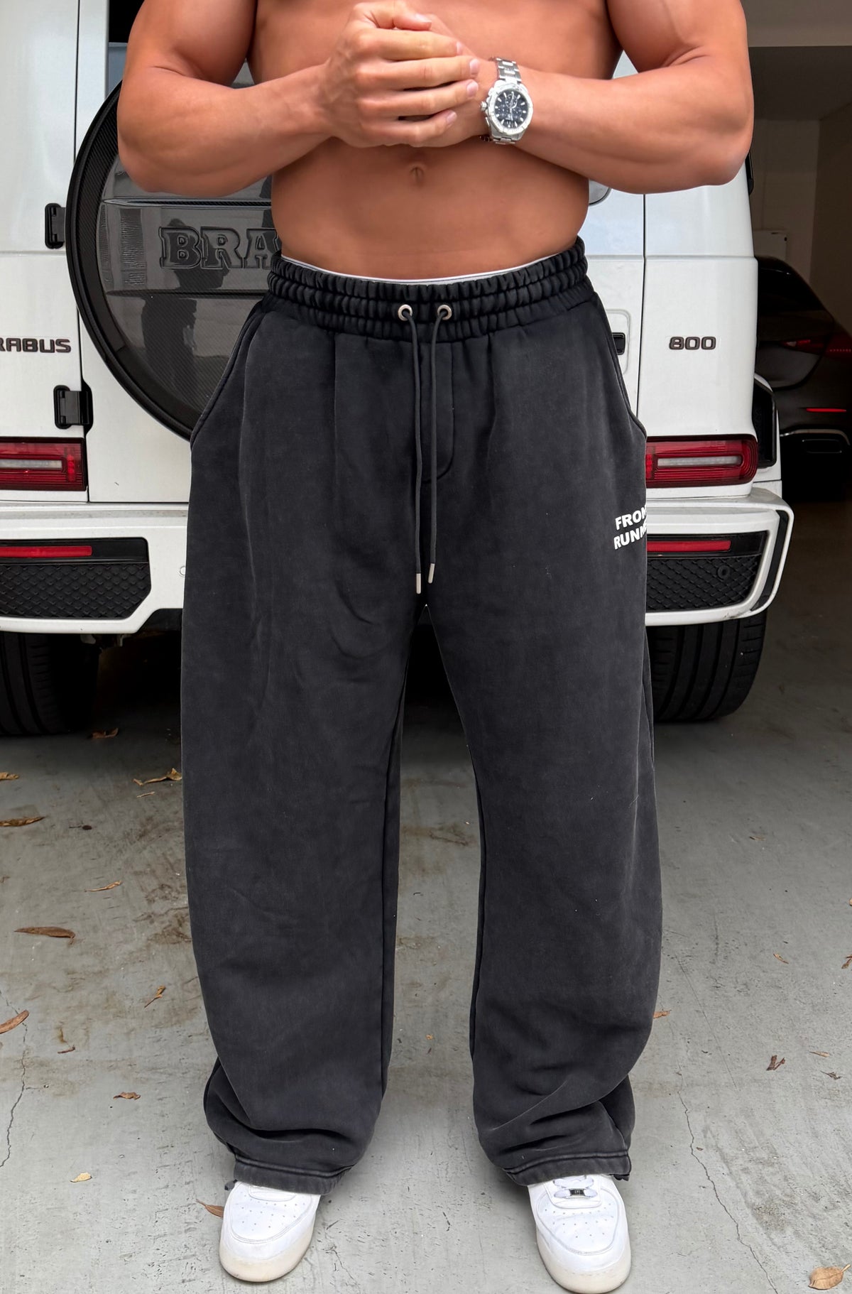 Running Dept. Barrel Leg Trackpant Washed Black [men]