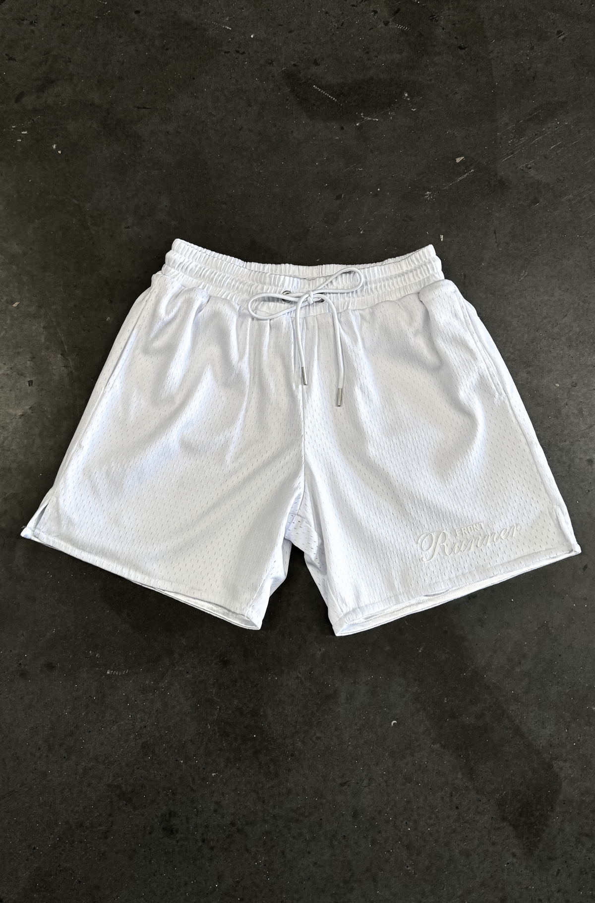 【関税&送料込み】Off-White Crispy Ny Mesh Shorts FR x EBT Spin Kick Mesh Shorts - White – Front Runner