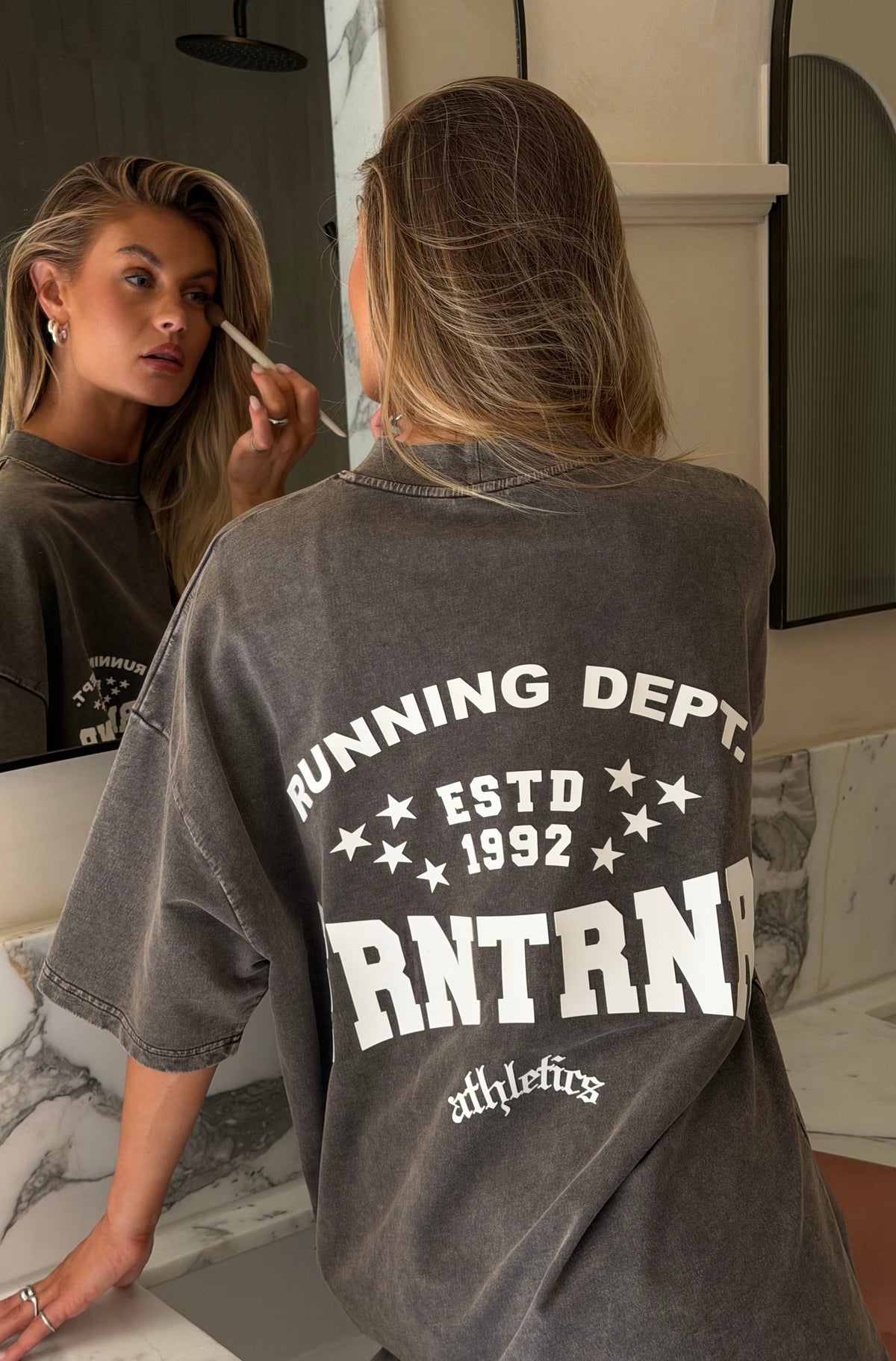 FRNTRNR ESTD Tee Washed Choc [women]