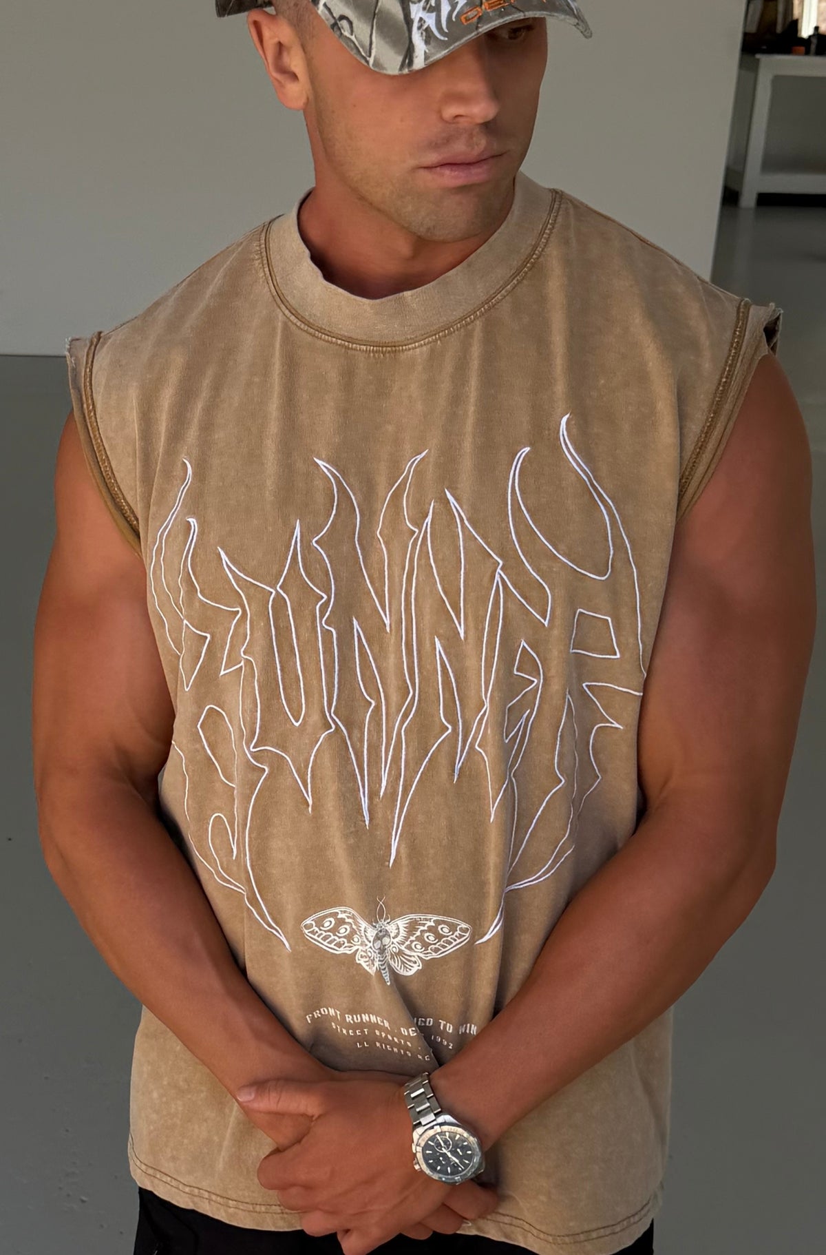 Fluttercode Tank - Washed Tan - Men