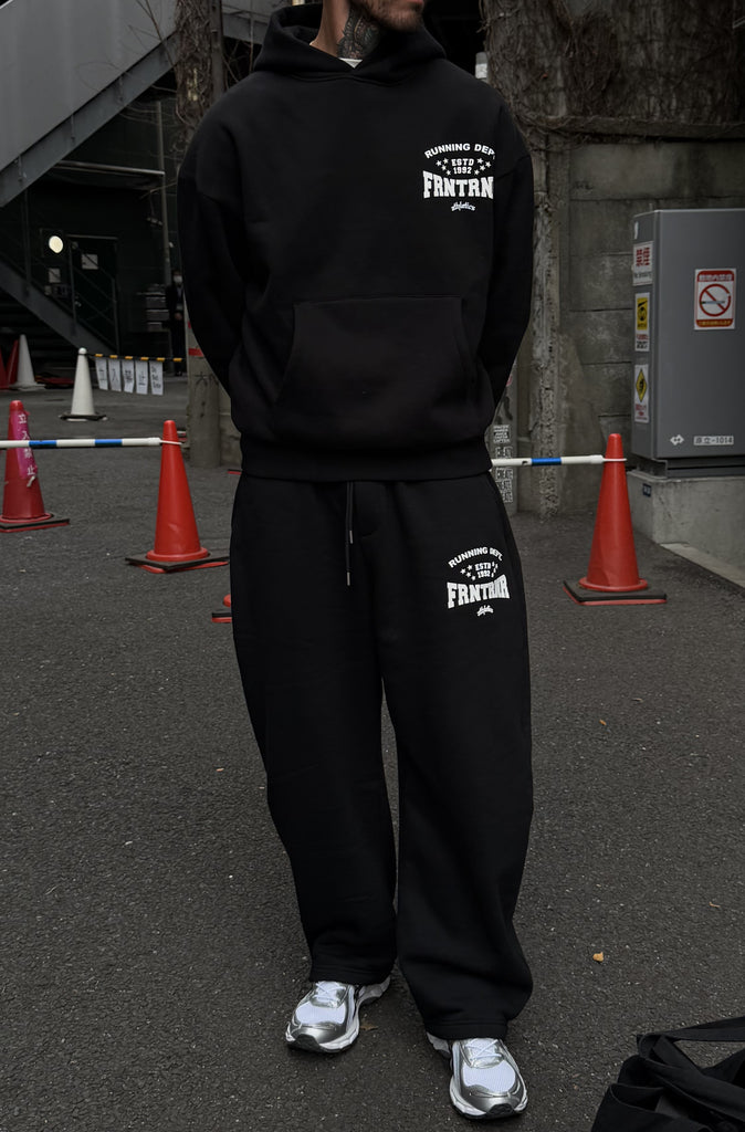 FRNTRNR ESTD Barrel Leg Track Pant Black