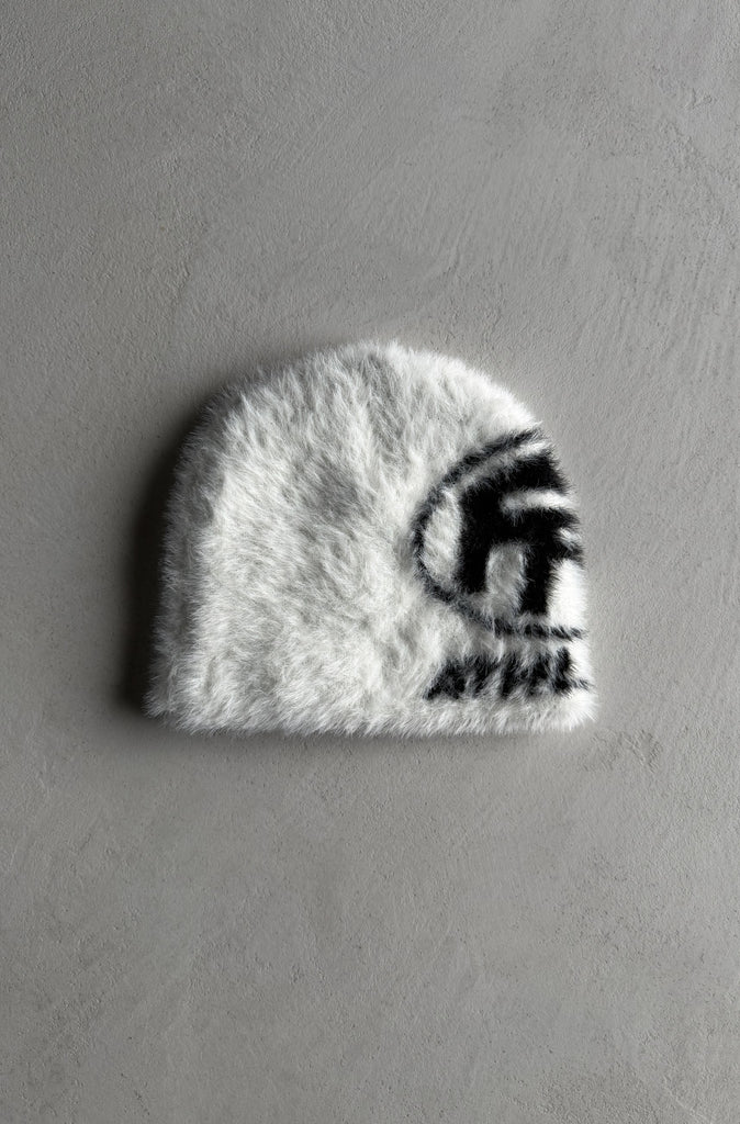 Resilience Fuzzy Skull Beanie White