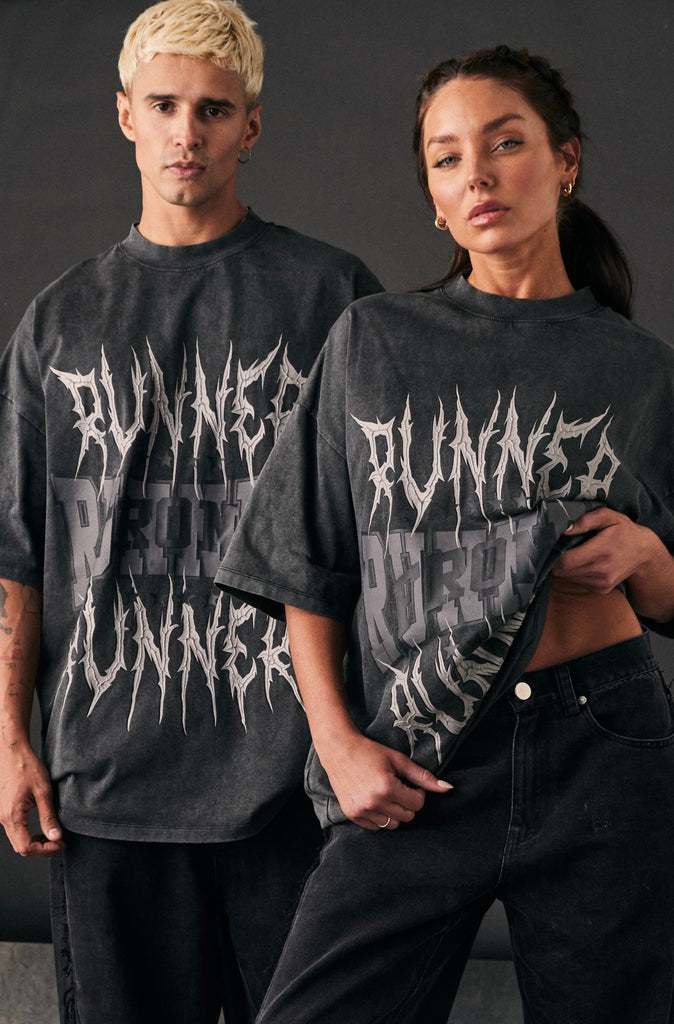 Runner Tribe Tee - Washed Black