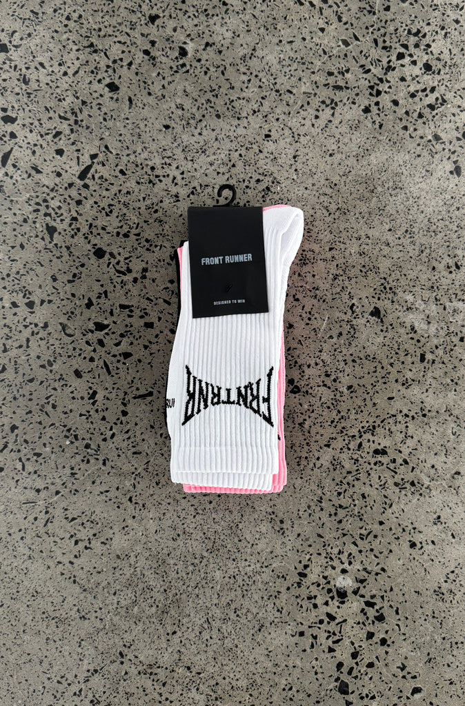 Workshop Socks 3pk - White/Black/Candy