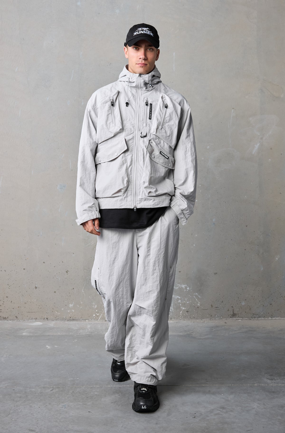 FR Wide Leg Tech Pant - Smoke