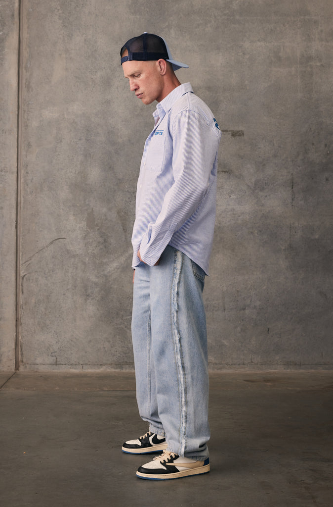 SS Leisure Shirt - Blue Stripe