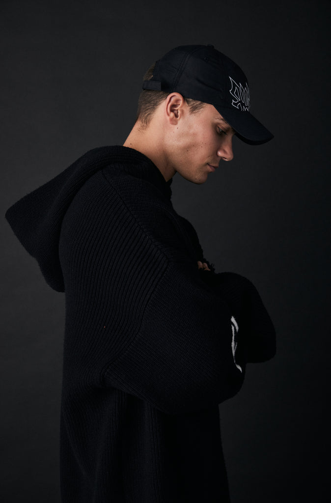FRNTRNR Knit Hoodie - Black