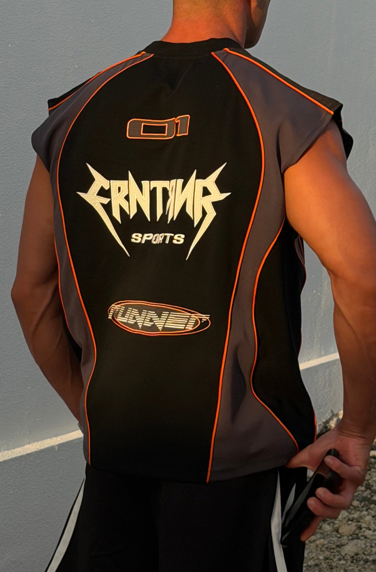 Kinetic Sleeveless Jersey Black Mandarin [men]