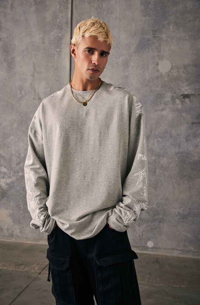 H.O.D Long Sleeve - Grey Marle