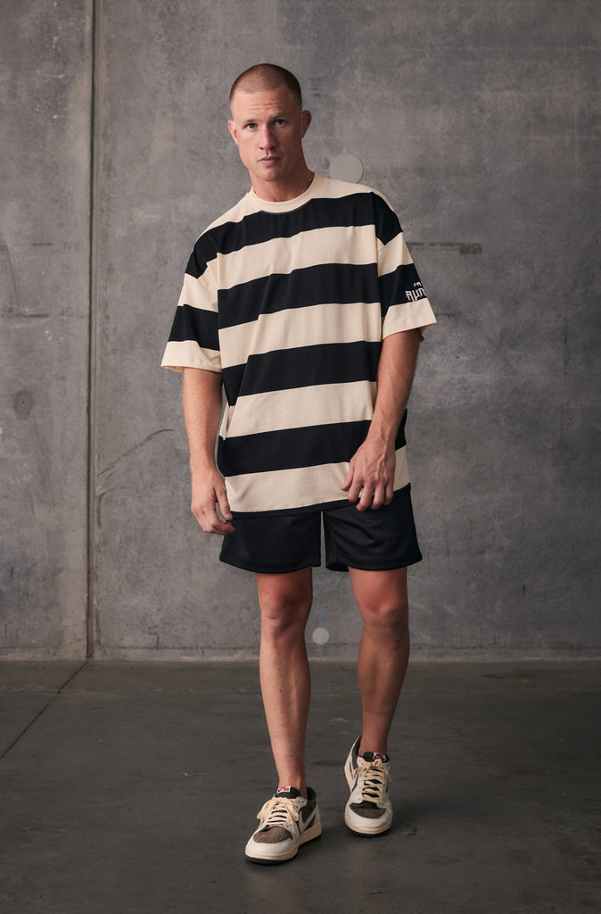 Duomo Stripe Tee - Black Creme