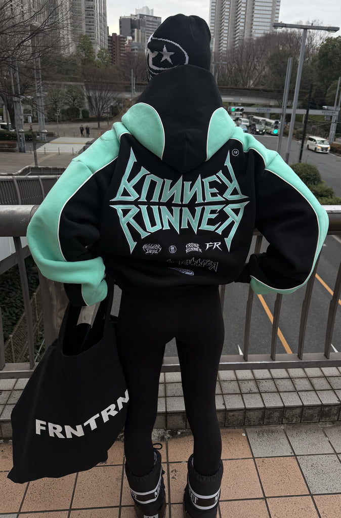Tagged 2 Tone Hoodie Black Tiffany