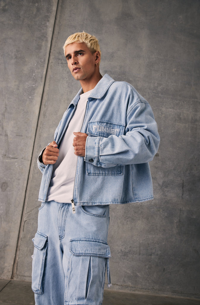 Viper Boxy Jacket - Ice Denim