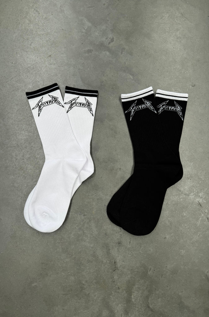 Pyro Socks 2Pk - Black/White