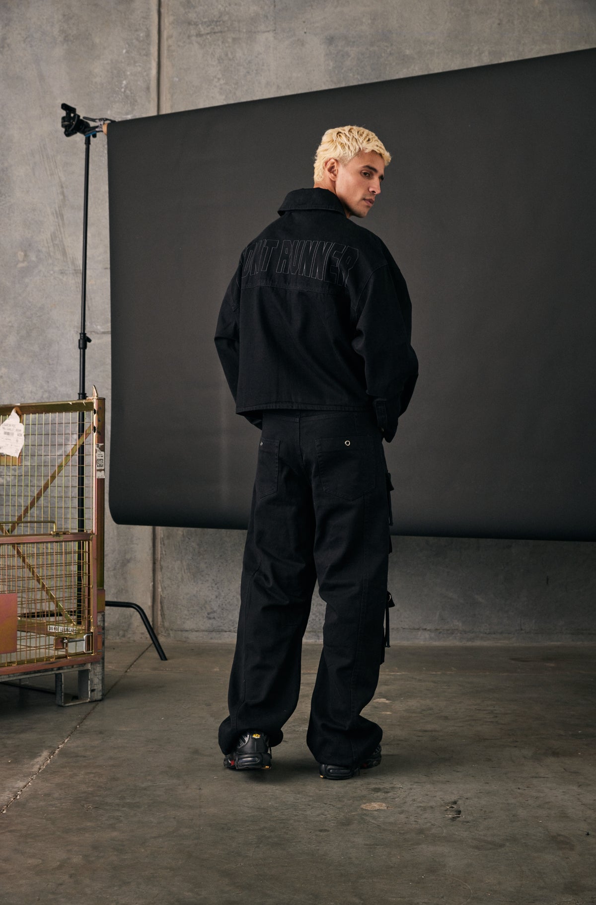 Denim Boxy Jacket - Black - Men