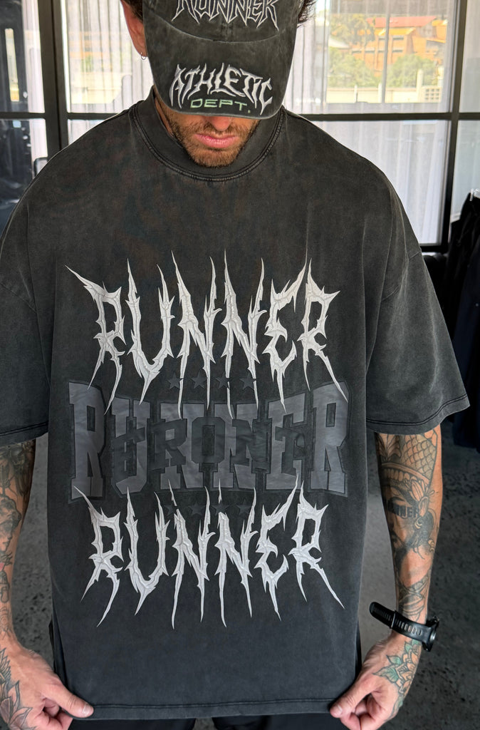 Runner Tribe Tee Washed Black [men]