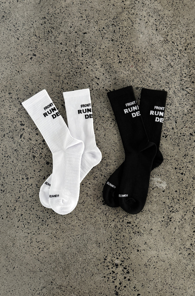 Running Dept Socks 2pk - White/Black
