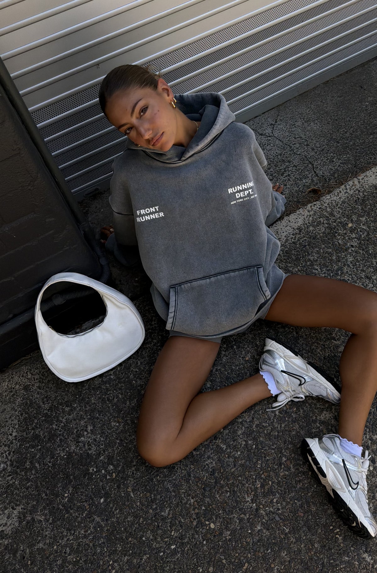 Running Dept Hoodie - Concrete Wash - Hover