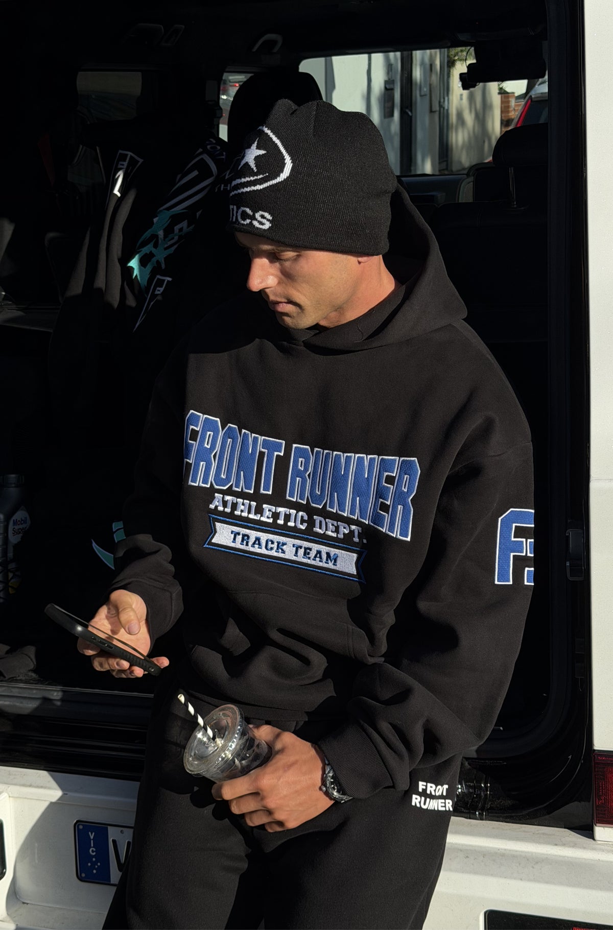 Athletic Department Hoodie Black Cobalt [men]