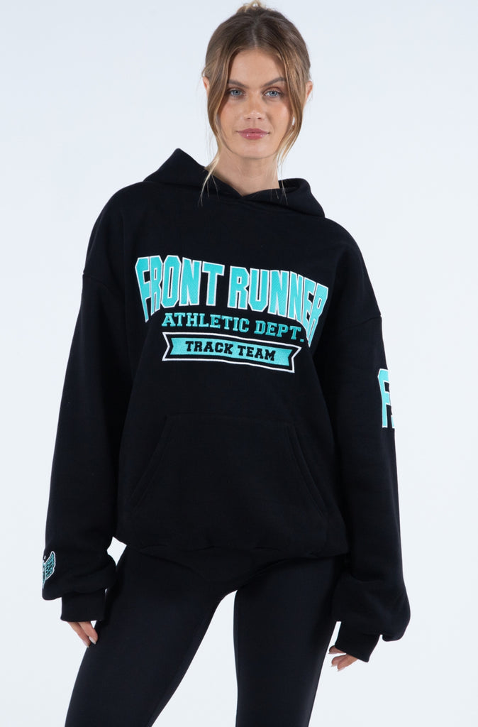 Athletic Department Hoodie Black & Teal