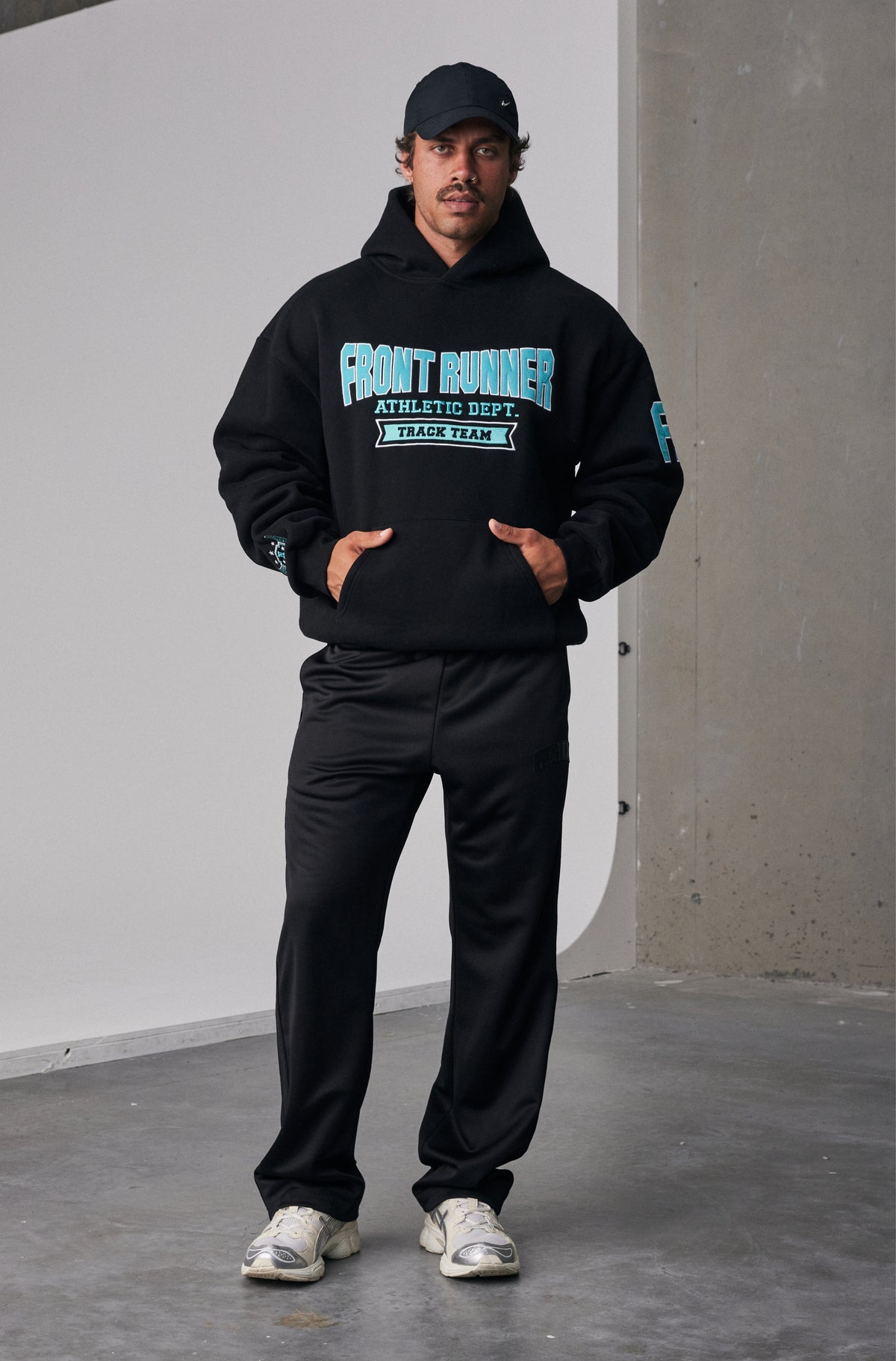 Athletic Department Hoodie - Black & Teal - Men