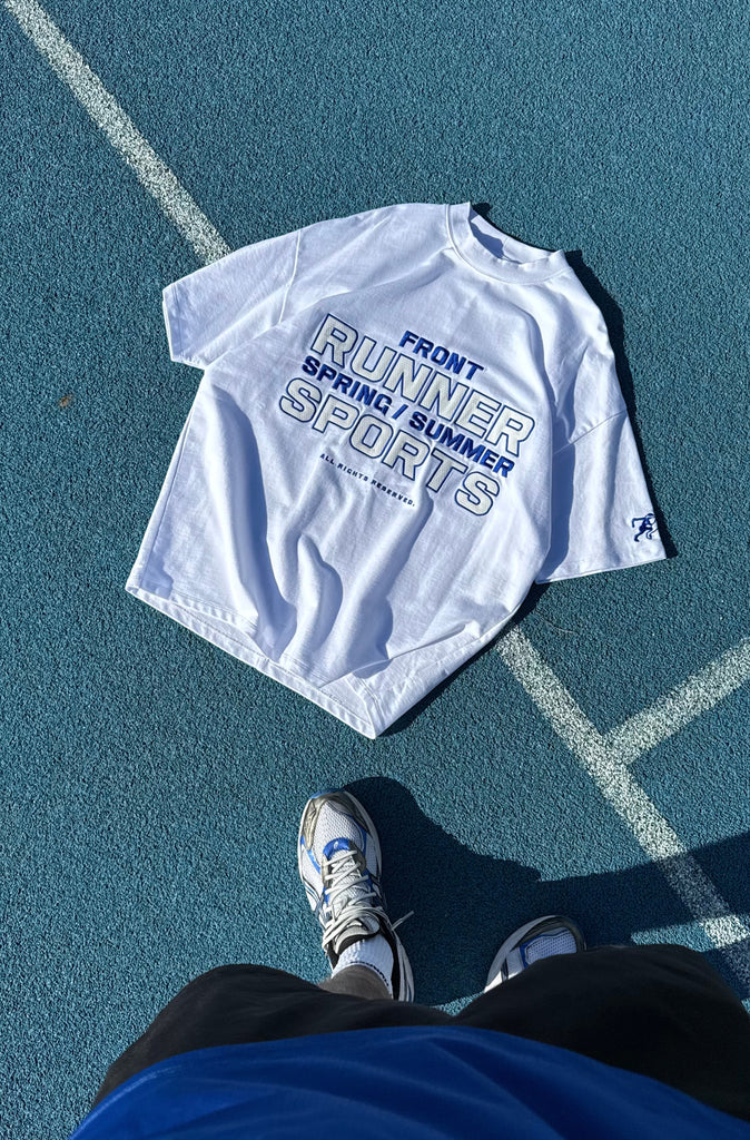 Varsity Sports Tee - White Cobalt