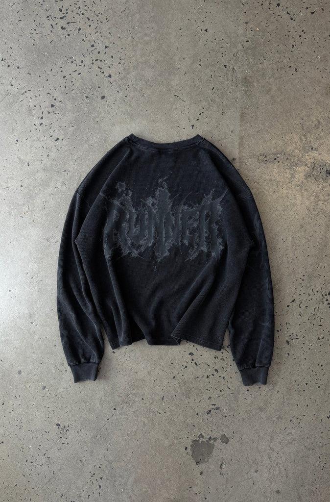 Sandstorm L/S Waffle Tee - Black