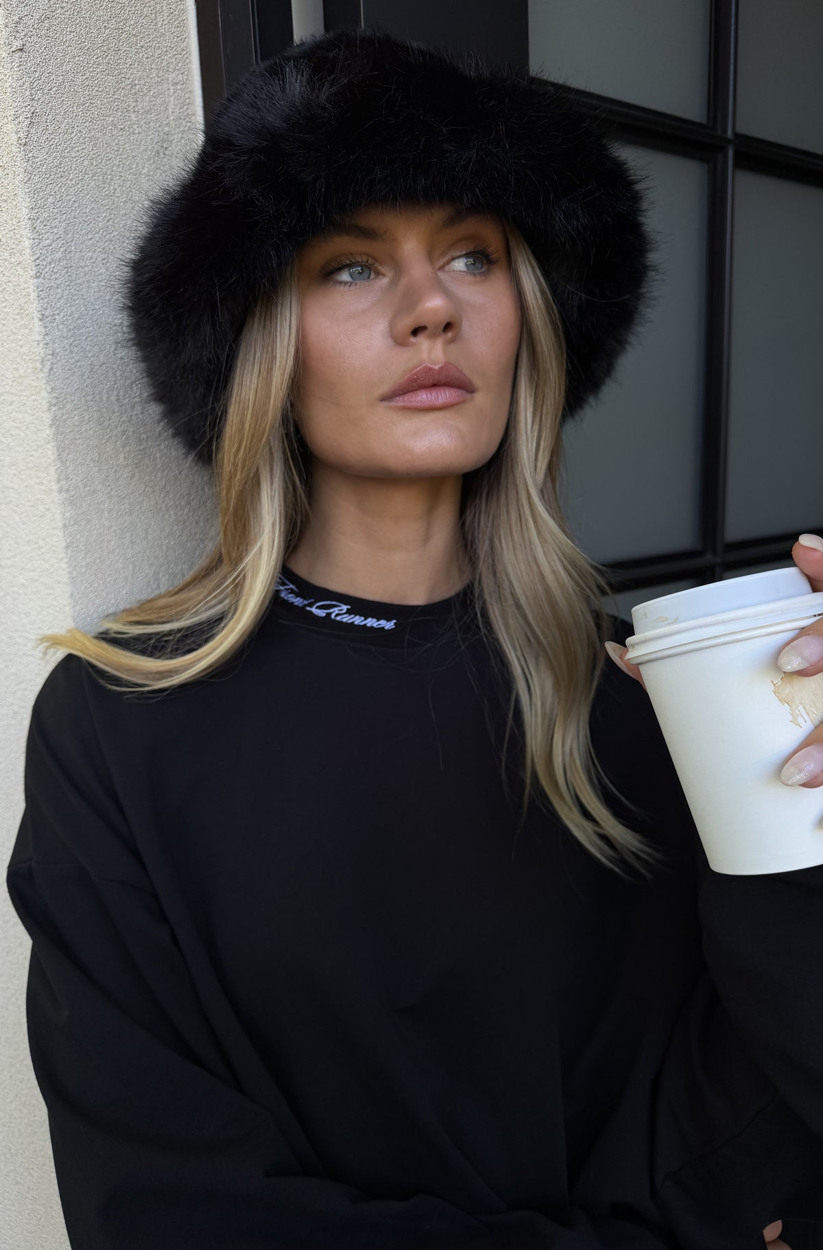 Script L/S Tee Black [women]