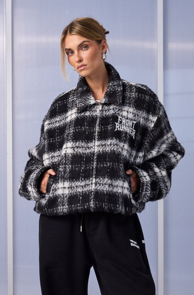 Apex Check Bomber Black White