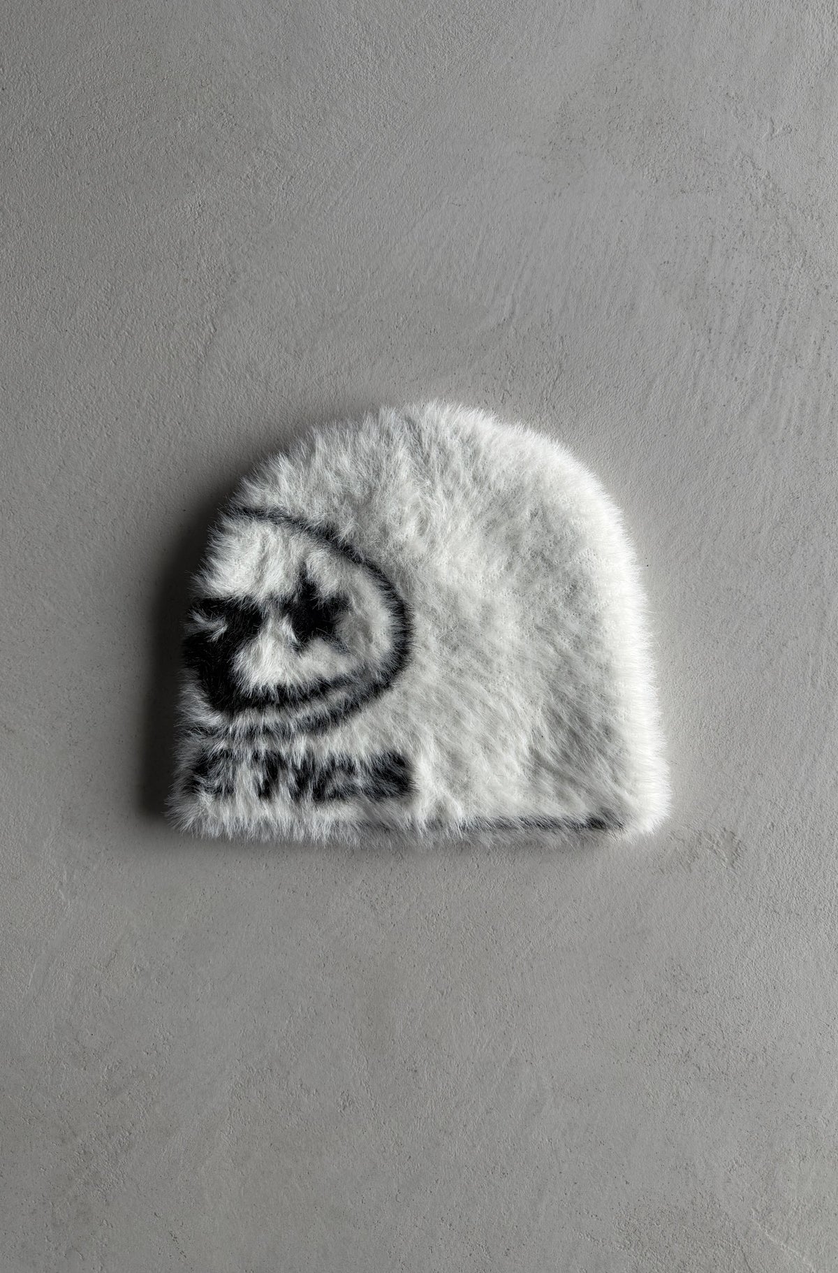 Resilience Fuzzy Skull Beanie White