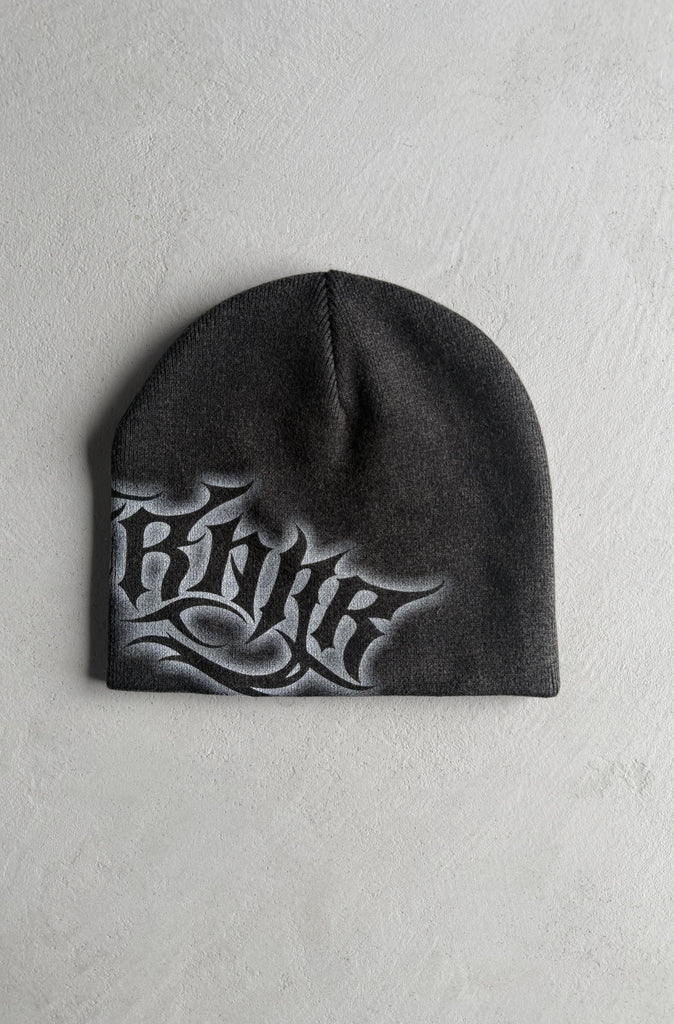 Ashline Skull Beanie Washed Black