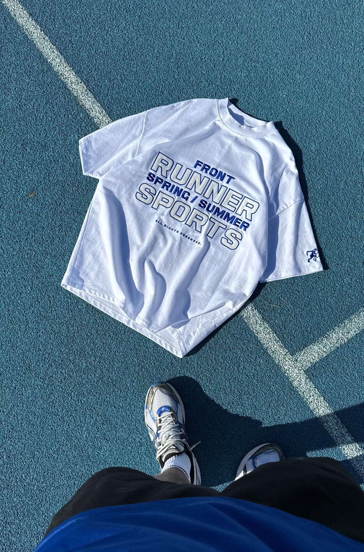 Varsity Sports Tee - White Cobalt - Hover