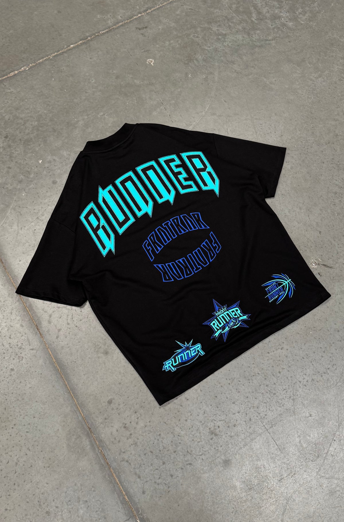 FRNTRNR Academy Tee - Black Aqua - Hover